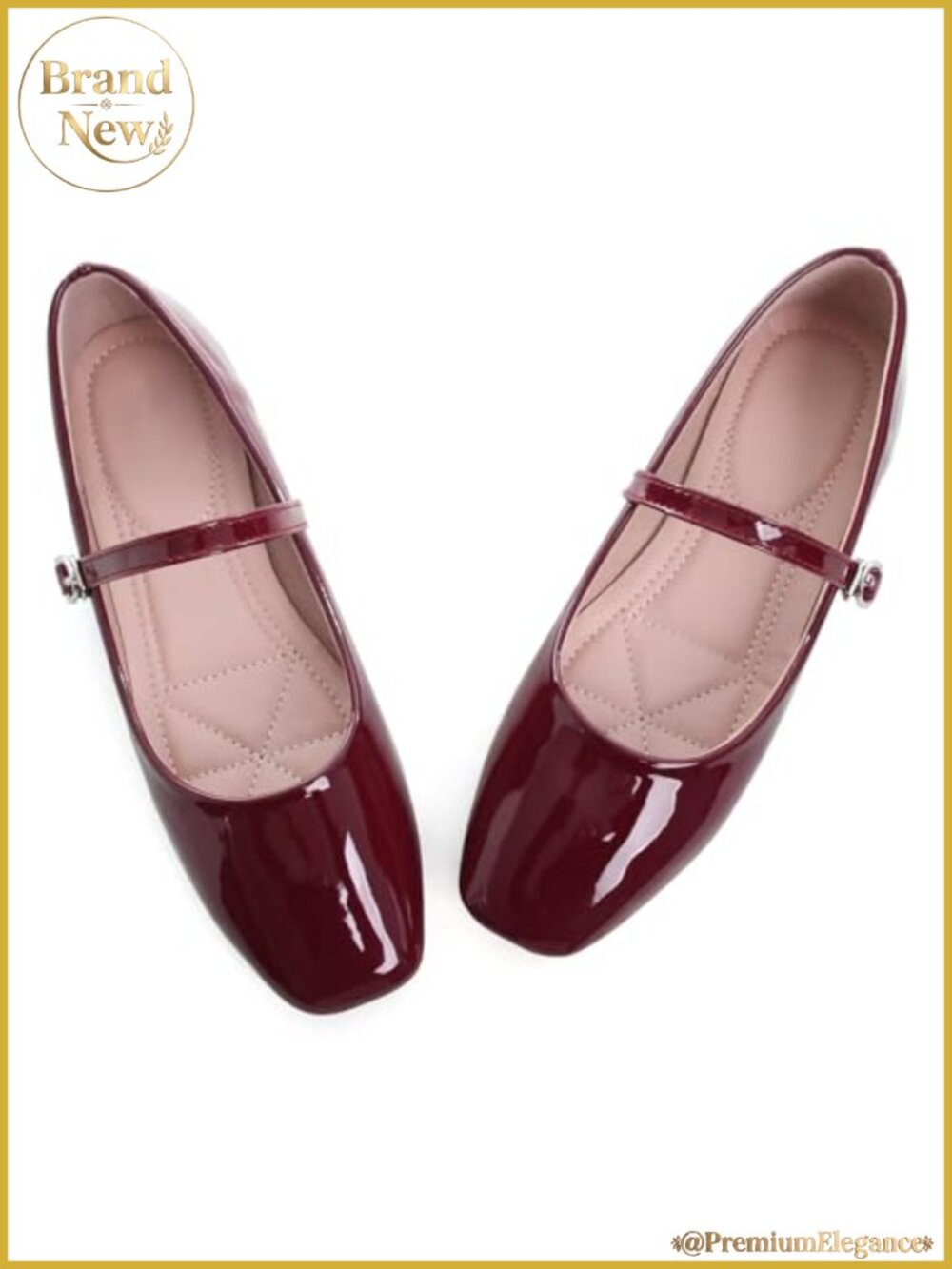 LUXINYU Women's Slip On Flats Round Toe Mary Jane Ballet Shoes Soft PU Leather